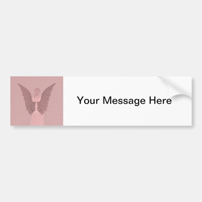 Pink Guardian Angel Bumper Sticker (Front)