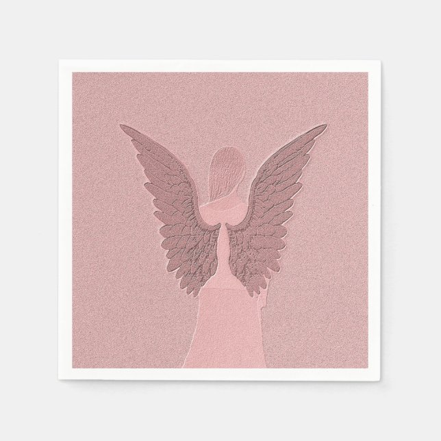 Pink Guardian Angel Napkins (Front)