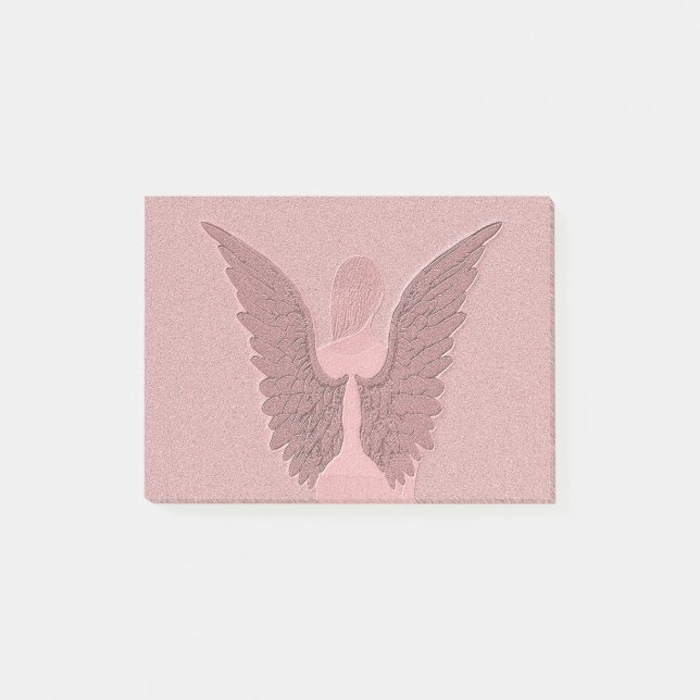 Pink Guardian Angel Post-it Notes (Front)