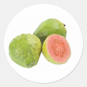 Pink guava fruit classic round sticker