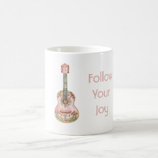 Pink Guitar Follow Your Joy Coffee Mug