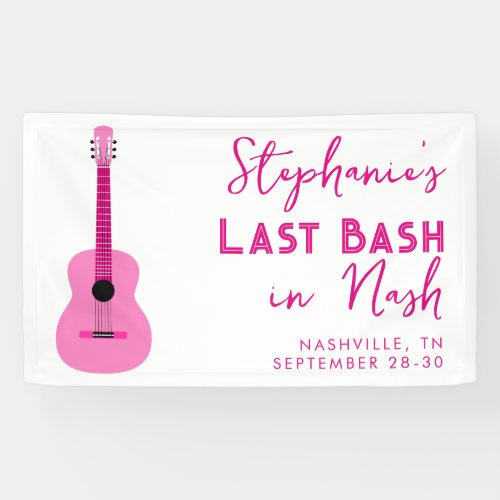 Pink Guitar Last Bash in Nash Bachelorette   Banner