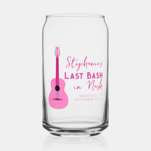 Pink Guitar Last Bash in Nash Bachelorette   Can Glass