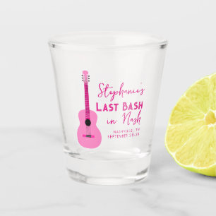 Pink Guitar Last Bash in Nash Bachelorette   Shot Glass