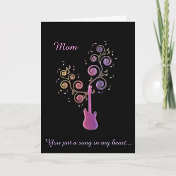 Pink Guitar Tree Mother's Day Card by UROCKDezineZone at Zazzle