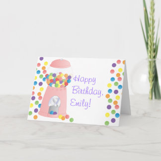 Pink Gumball Machine Card
