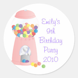 Pink Gumball Machine Classic Round Sticker