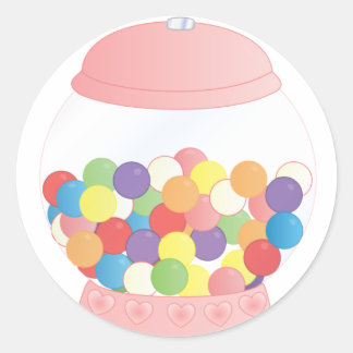 Pink Gumball Machine Classic Round Sticker