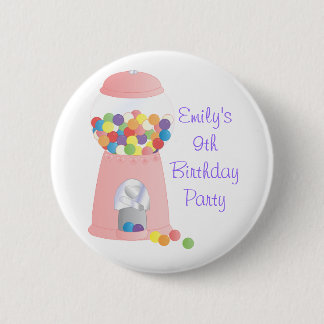 Pink Gumball Machine Pinback Button