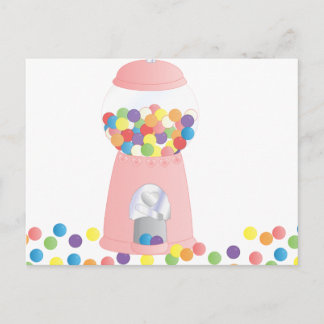 Pink Gumball Machine Postcard