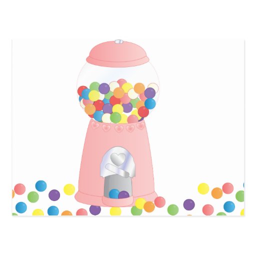 Pink Gumball Machine Postcard | Zazzle