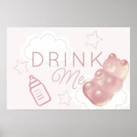 Pink Gummy Bear Cloud Star Drink Me