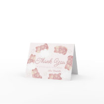 Pink Gummy Bear Girl Baby Shower Thank You Card