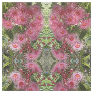 Pink Gumnut Eucalyptus Flowers Australian Native Fabric