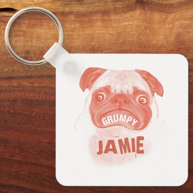 Pink Gumpy Puggy Keychain (Front)