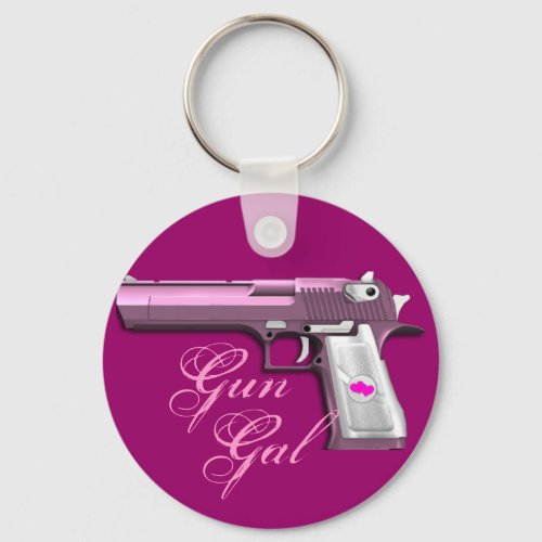 Pink Gun Gal Ladies key chain keychain fob gift
