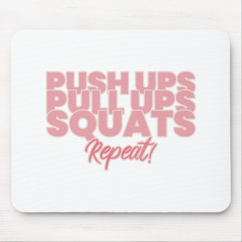 Pink Gym Instructions Mouse Pad