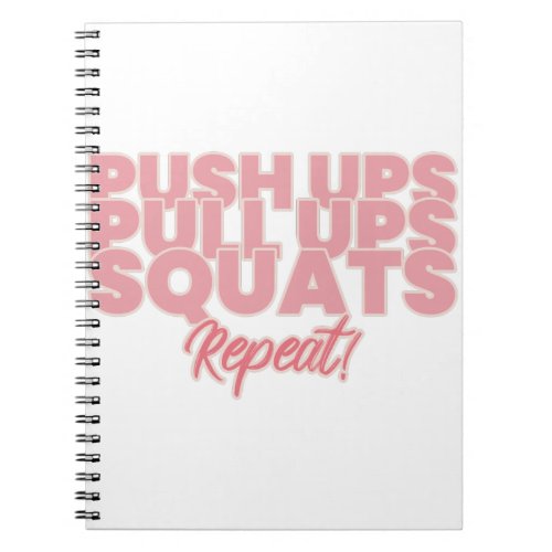 Pink Gym Instructions Notebook