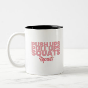 Pink Gym Instructions Two-Tone Coffee Mug