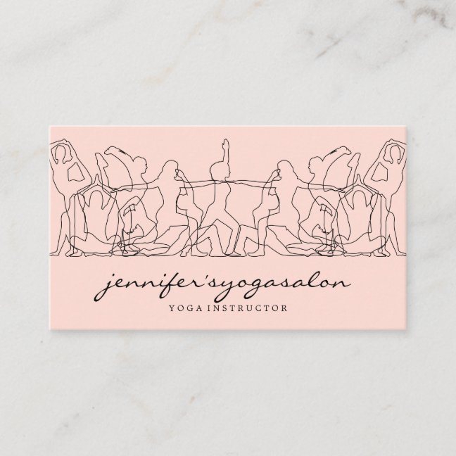 Pink gym mobile yoga class business card