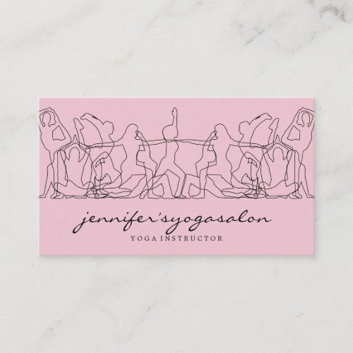 Pink gym yoga blogger business card