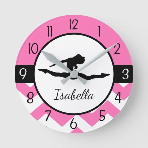 Pink Gymnastics Wall Clock