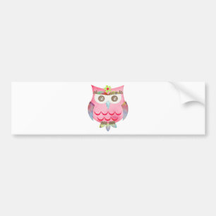 Pink Gypsy Owl Bumper Sticker