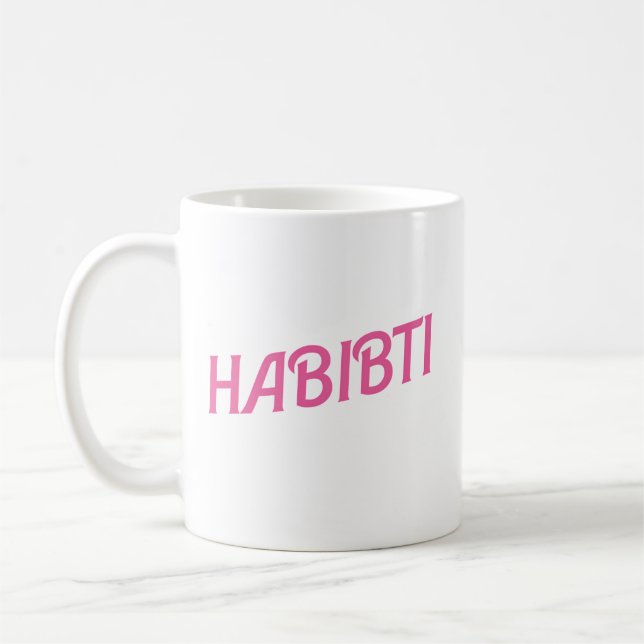 Pink Habibti Arab Coffee Mug (Left)