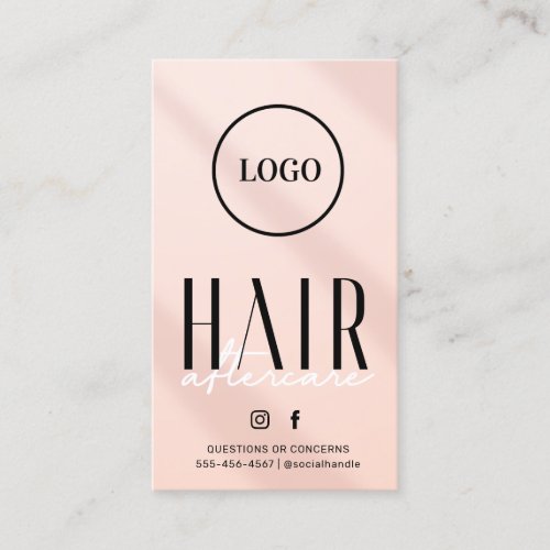 Pink Hair Aftercare Instruction Card