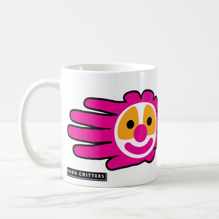 Pink Hair Clown Face Hand Mug