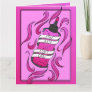 Pink Hair Don't Care Girly Dye Bottle Illustration Card
