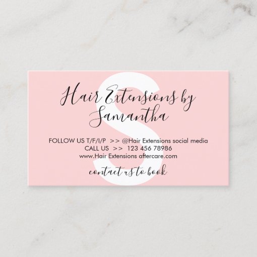 Pink Hair Extensions After Care Guide Instructions Business Card Zazzle