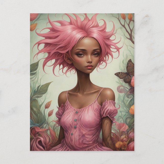Pink Hair Goddess Postcard (Front)