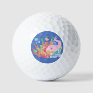 PINK HAIR MERMAID GOLF BALLS