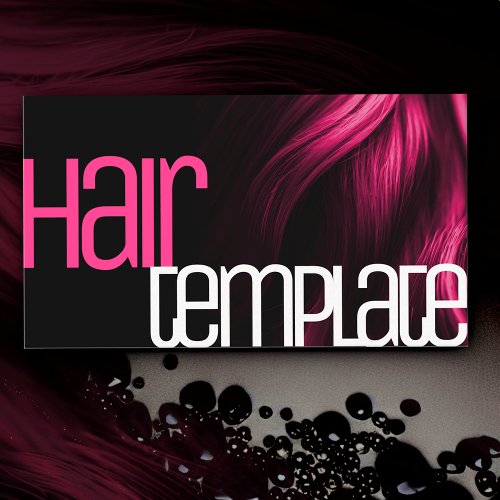 Pink Hair Modern Neon Bright Colors Hairdresser  Business Card