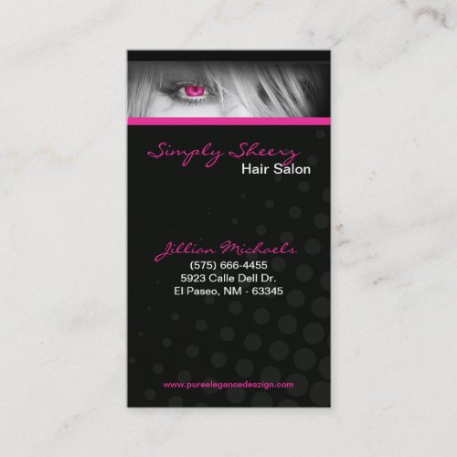 Pink Hair Salon Beauty Shop Boutiq Business Card