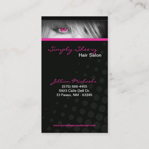 Customizable Pink Hair Salon Beauty Shop Boutiq Business Card