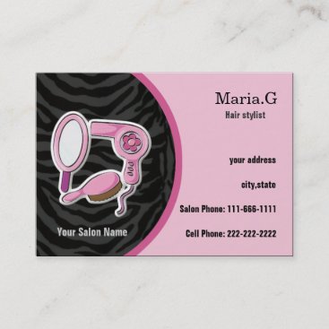 Pink Hair Salon businesscards Appointment Card