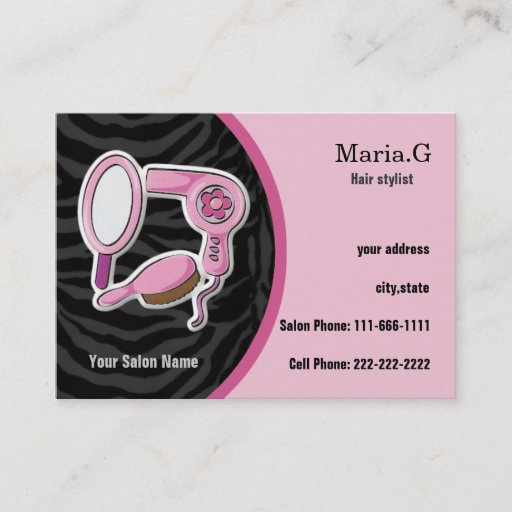 Customizable Pink Hair Salon businesscards Business Card Templates