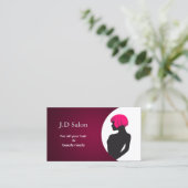 Pink Hair Salon businesscards Business Card (Standing Front)