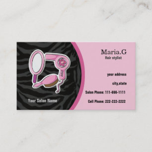 Pink Hair Salon cards with appointment on back
