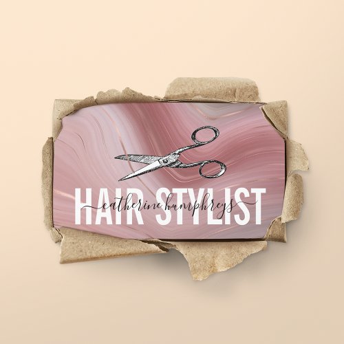 Pink Hair Stylist Business Card
