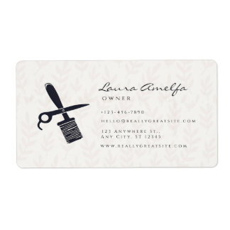 Pink Hair Stylist with White Scissor Salon Label