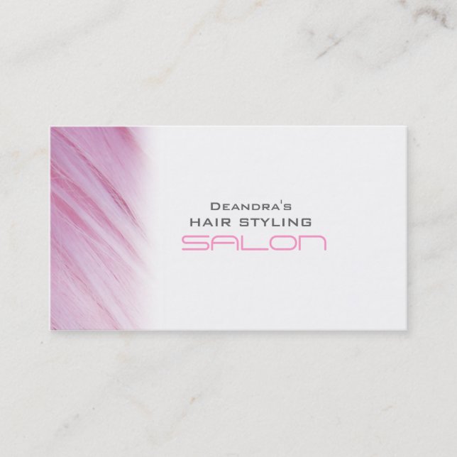 Pink Hair White Salon Appointment Business Card (Front)