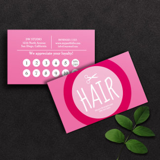 Pink Hairdresser Flat Loyalty Card