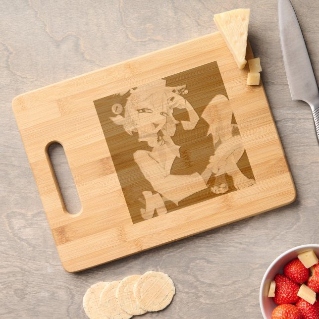 Pink Haired Catgirl Saikotic Çardyne Cutting Board (Cheese)