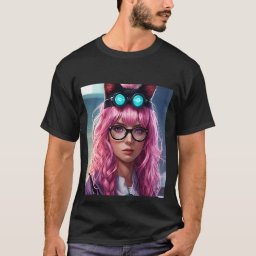 Pink_Haired Female Doctor Empowering Healthcare D T_Shirt