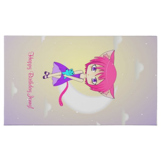 Pink Haired Neko Anime Girl, Chocolate Box (Front)