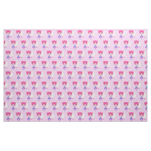 Pink Haired Neko Anime Girl, Fabric