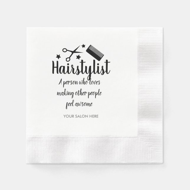 Pink Hairstylist Quote Funny Hairdresser Stars  Napkins (Front)